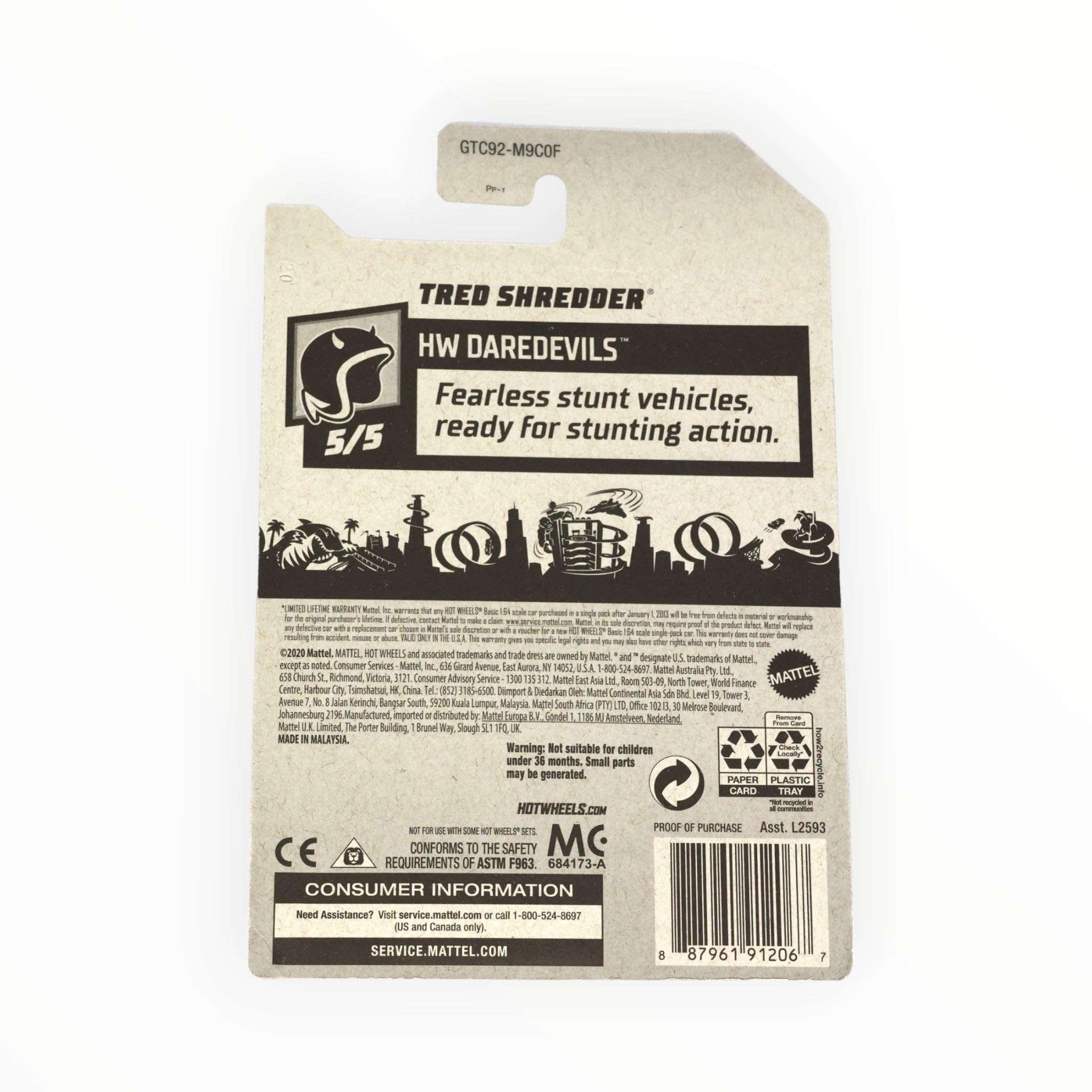 Amazon.com: Hot Wheels Tred Shredder - Daredevils 136/250 - Blue