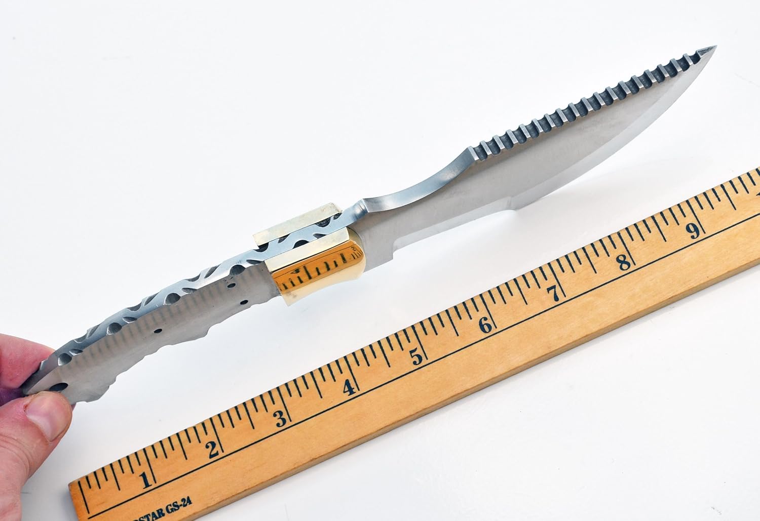 D2 and 1095 Steel Tracker Fixed Blade Knife Blank, for Knifemaking (1095 Steel (With Brass Guard), 4.5 Inch Blade)