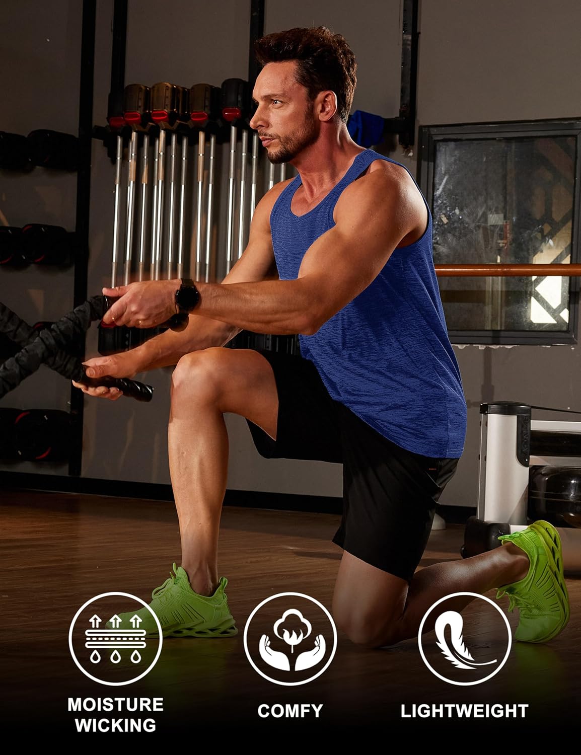 MAGCOMSEN Men's Tank Tops Quick Dry Workout Sleeveless Gym Muscle Shirts Athletic Bodybuilding Tee Shirt - Image 3