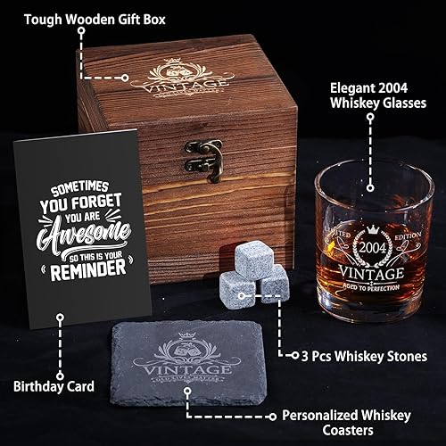 Miniatura 2 de Regalos de cumpleaños 21 para él, vasos de whisky 2003, gafas anticuadas, ideas de regalo de cumpleaños 21, regalos de cumpleaños 21 para él,