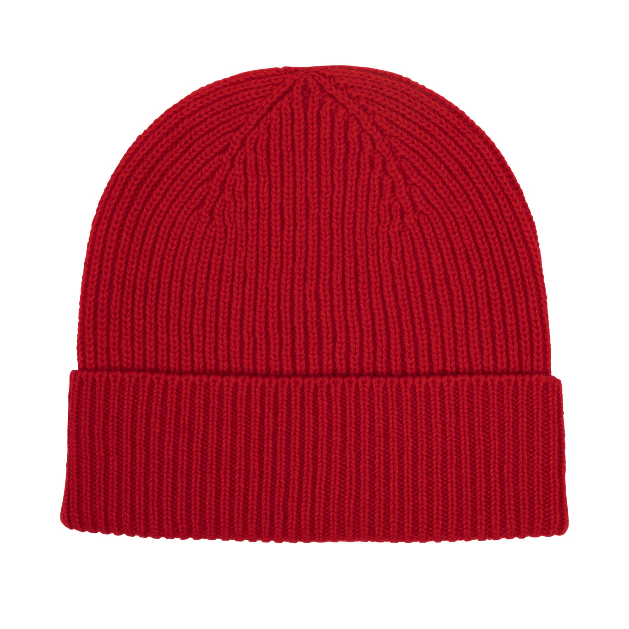 100% Cashmere Beanie Hat in 3ply, Made in Scotland, Red