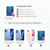 Vista 2 de K TOMOTO Compatible con iPhone 13 Mini (5.4 pulgadas), marco protector de silicona líquida [borde elevado y protección contra caídas] Tacto sedoso