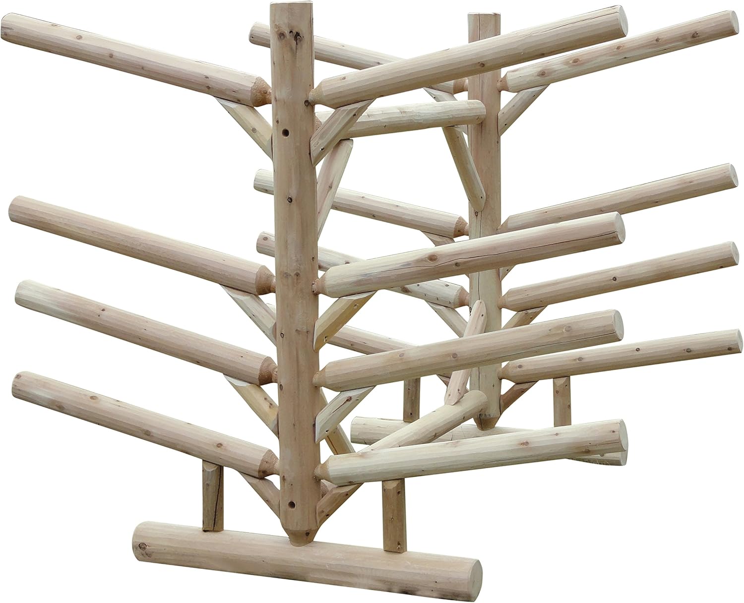 4 Kayaks + 4 SUP/Surfboard Log Rack, Double-Sided Freestanding Kayak Storage Rack, Canoe Storage, Surfboard Racks for Garage, Sports & Outdoor Storages, Canoe Boat Outdoor Equipment