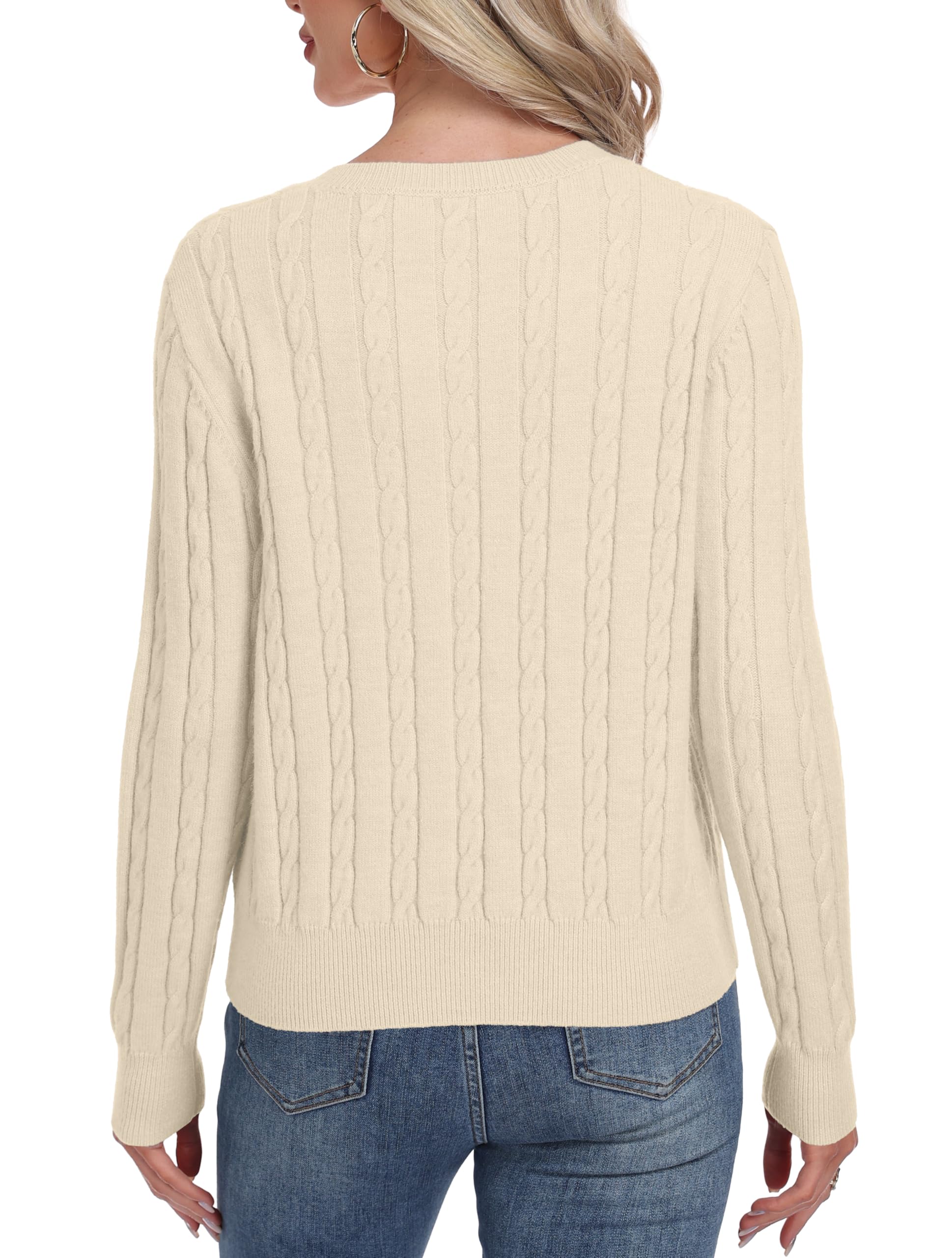 GRECERELLE Cardigan doux à manches longues pour femme - Pull à col rond - Cardigan décontracté en tricot avec boutons pour femme - Automne et hiver