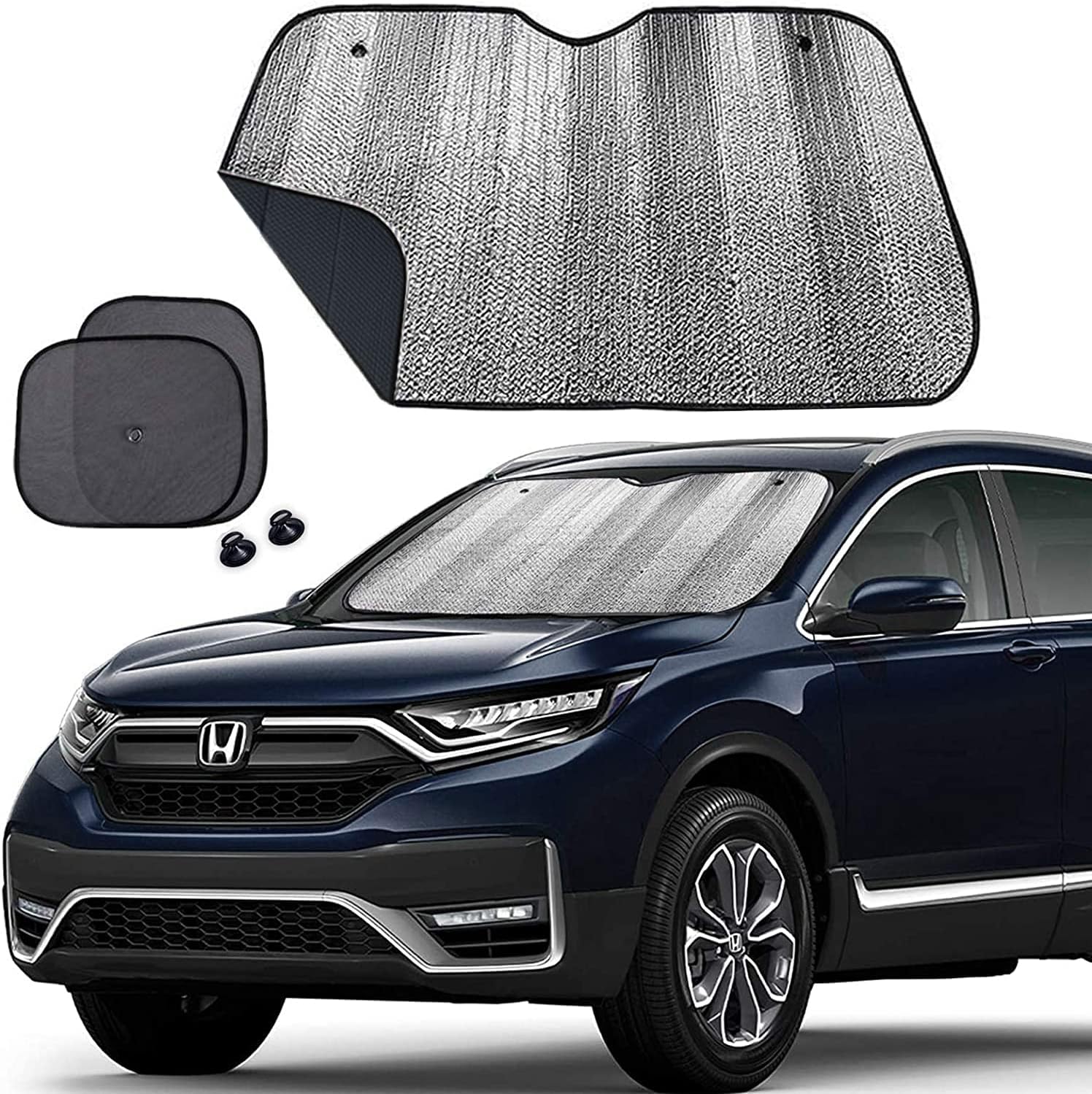 Big Ant Windshield Sun Shade,Car Window Shades Blocking UV,Automotive Window Sunshades as Cars,SUV,RV,Truck & Car-Black-140x70cm
