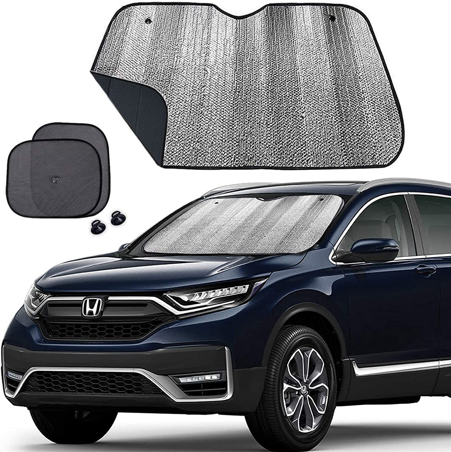 Big Ant Windshield Sun Shade,Car Window Shades Blocking UV,Automotive Window Sunshades as Cars,SUV,RV,Truck & Car-Black-140x70cm