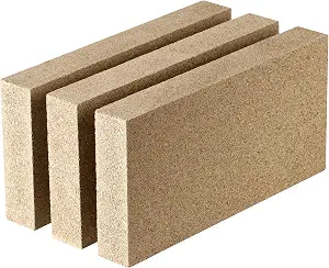 3-Pack Fire Bricks 9x4.5x1.25 inches - High-Temp Vermiculite Firebrick for Wood Stoves and Fireplaces