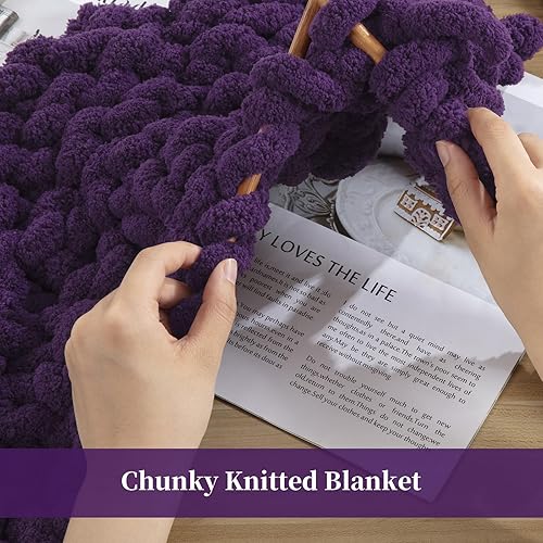 Miniatura 6 de BALAPET Paquete de 8 hilos de felpilla gruesos para ganchillo y tejer, 31.7 yardas de 8 onzas cada madeja, juego de hilo de felpa de terciopelo