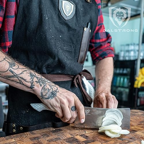 Miniatura 9 de Dalstrong Cuchillo de carnicero para carne, 7 pulgadas, serie Frost Fire, acero 10Cr15CoMoV de alto cromo, acabado de chorro de arena esmerilado,