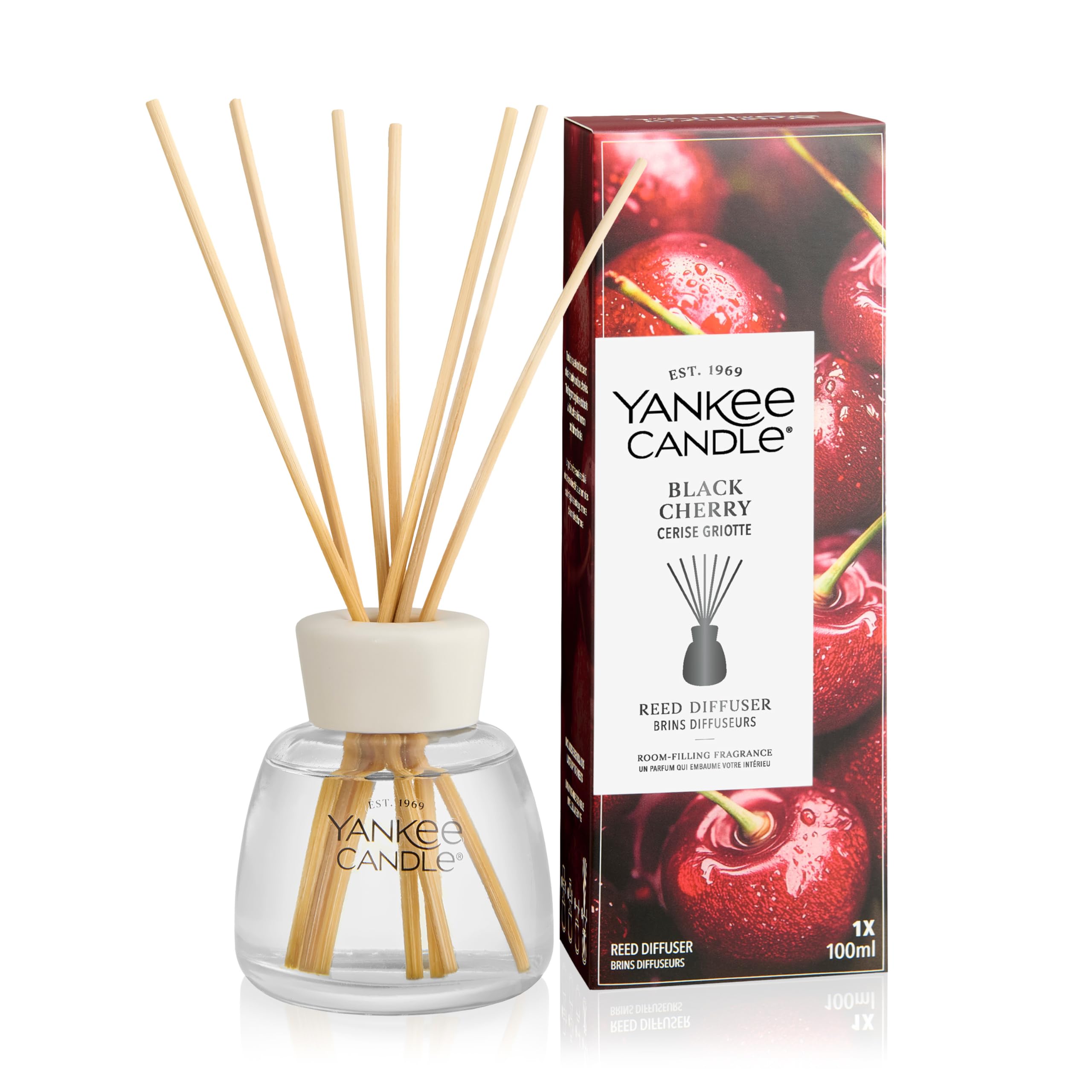Yankee Candle Reed Diffuser | Black Cherry | for Small to Medium Spaces | Up to 10 Weeks of Fragrance