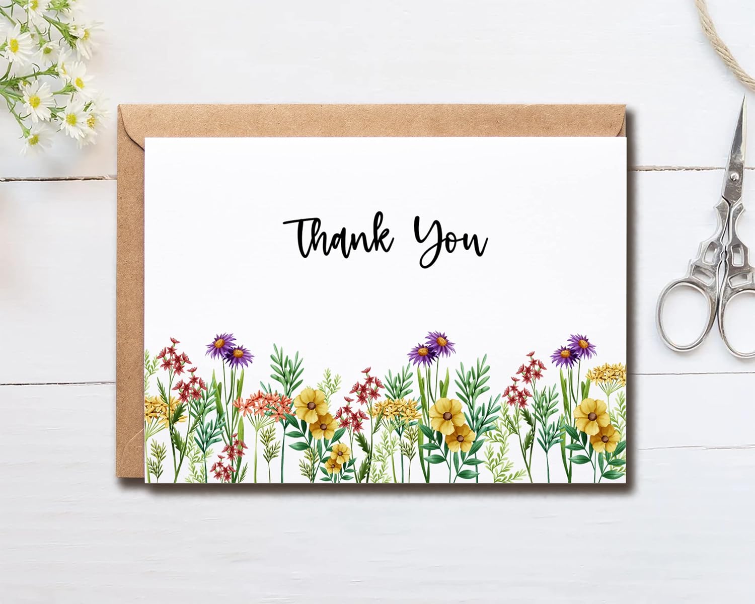 OystersPearl Wildflower Thank You - Bridal Shower Thank You Cards - Floral Wedding Shower - Floral Thank You - Modern Floral Thank You Cards - Image 4