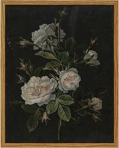 VIYYIEA Arte de pared enmarcado vintage, pinturas florales retro, decoración estética, obras de arte impresas en lienzo, cuadros de pared clásicos