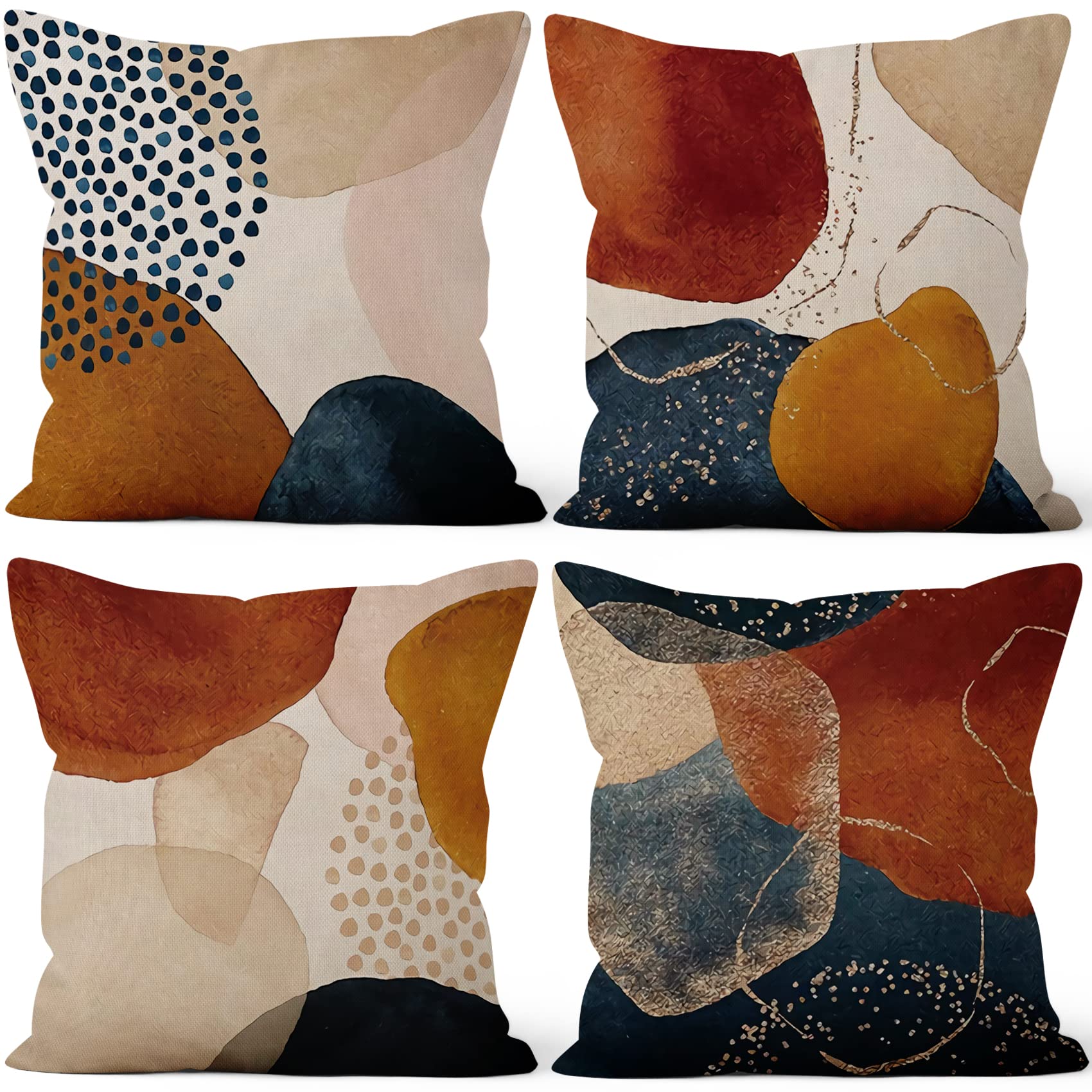 Lot De 4 Housse Coussin 40x40 Florale Peinture à L'aquarelle Housses De Coussin Décoratives En Coton Lin Taie Oreiller De Canapé Housse | Leroy Merlin