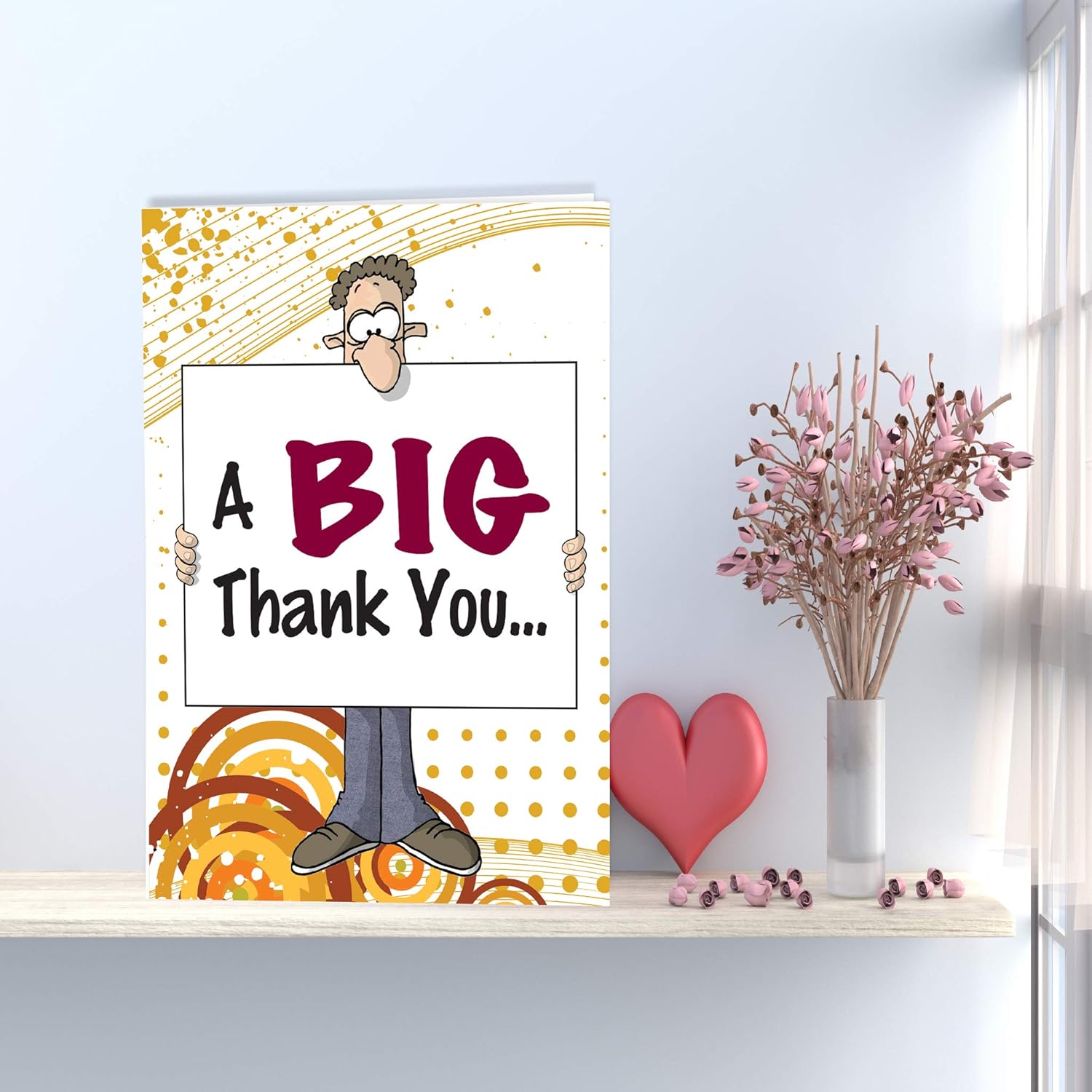 VictoryStore Jumbo 3 Foot Thank You Card, Big Nose 2 feet x 3 feet Card, Ships In Jumbo Envelope, (Custom Inside Text, 13815)