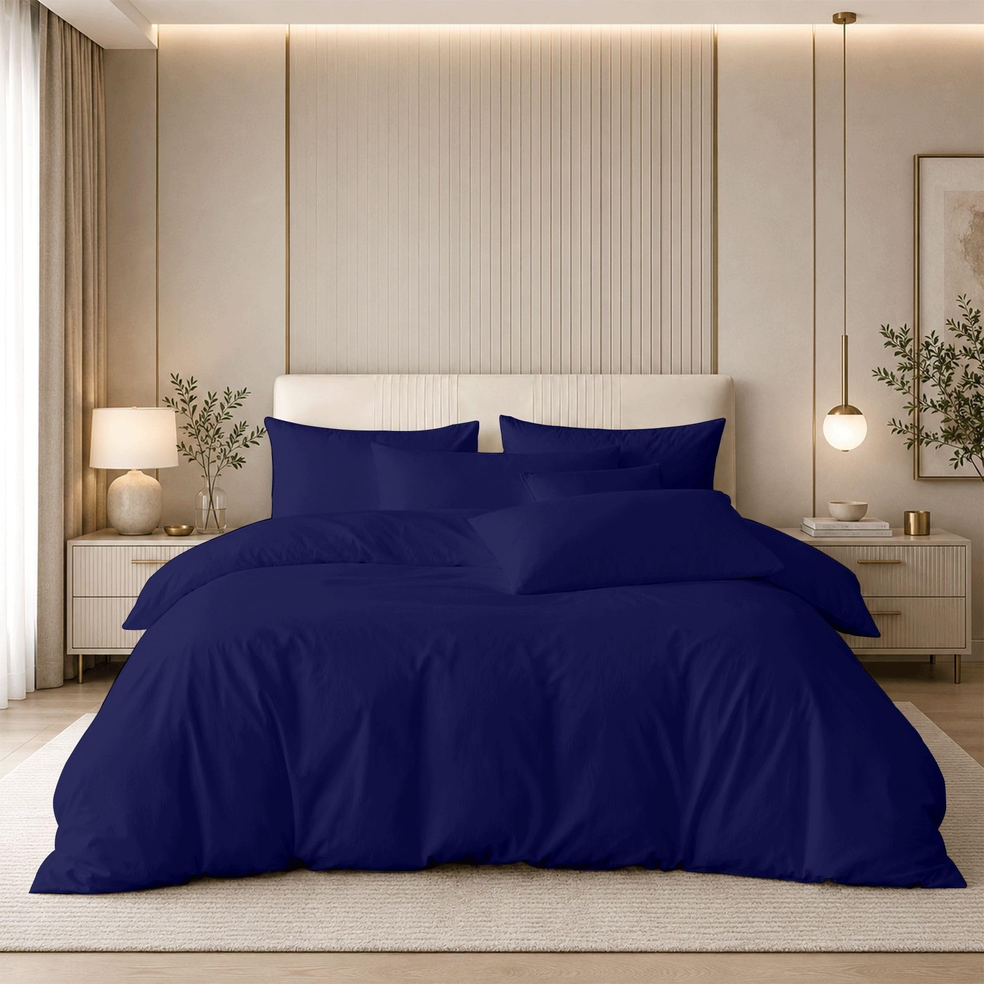 400TC Single size Duvet Cover Set 4PCS, 100% Egyptian Cotton Bedding with Fitted Sheet & 2 Pillowcases, Soft Breathable Comfort โ image 1