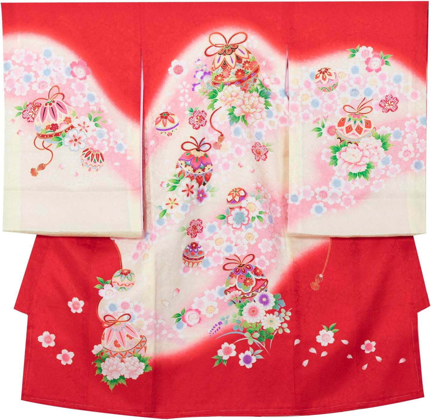 KYOETSU] [キョウエツ] 産着 正絹 お宮参り 女の子 着物 翔月 小花 藤