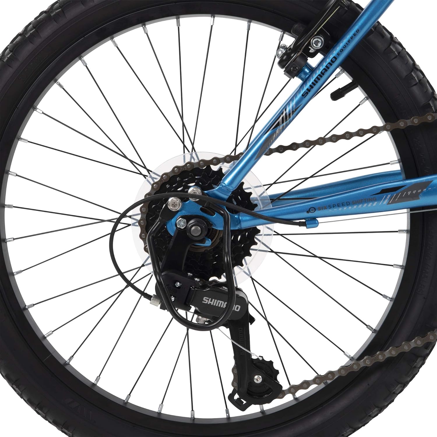 Huffy Kids Hardtail Mountain Bike for Boys, Stone Mountain 20 inch 6-Speed, Metallic Cyan (73808) : Industrial & Scientific