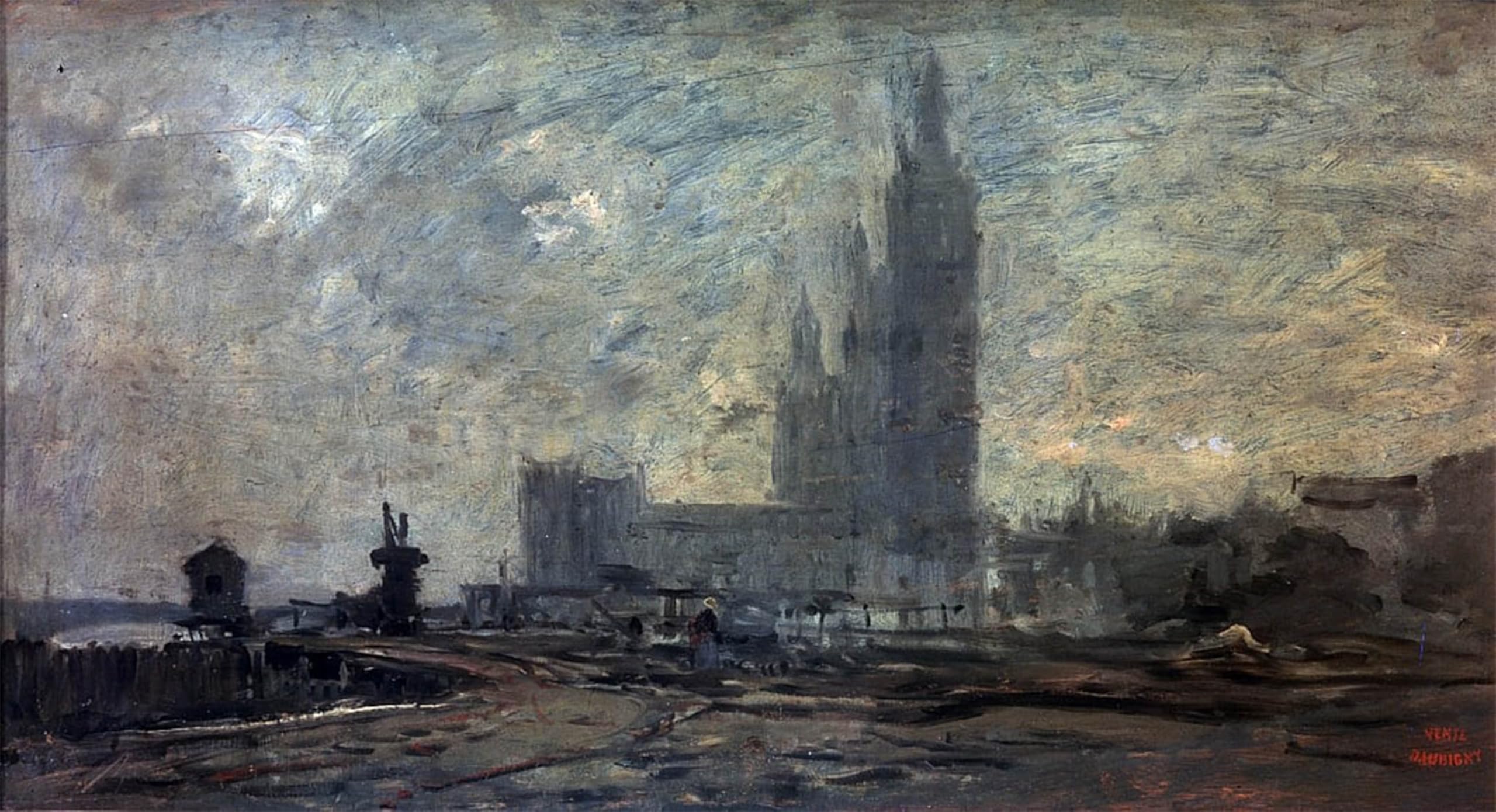 ARTXLXXBN Famous Painting Art Wall Decor Abstract Art Picture London by Charles Francois Daubigny Animal Pictures for Home Decor 60x90cm