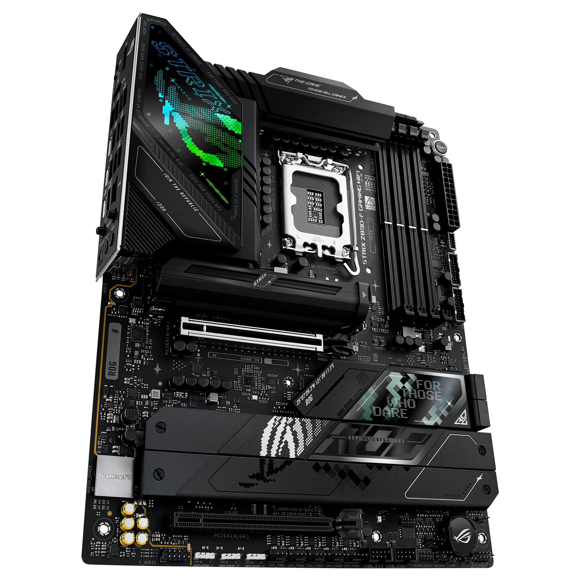 ASUS ROG Strix Z890-F Gaming WiFi - Placa Base ATX, 16+1+2+2 etapas de Potencia, DDR5, PCIe 5.0 Compatible con GPU de última generación, Cinco Ranuras M.2, WiFi 7, AI Overclocking, AI Networking II