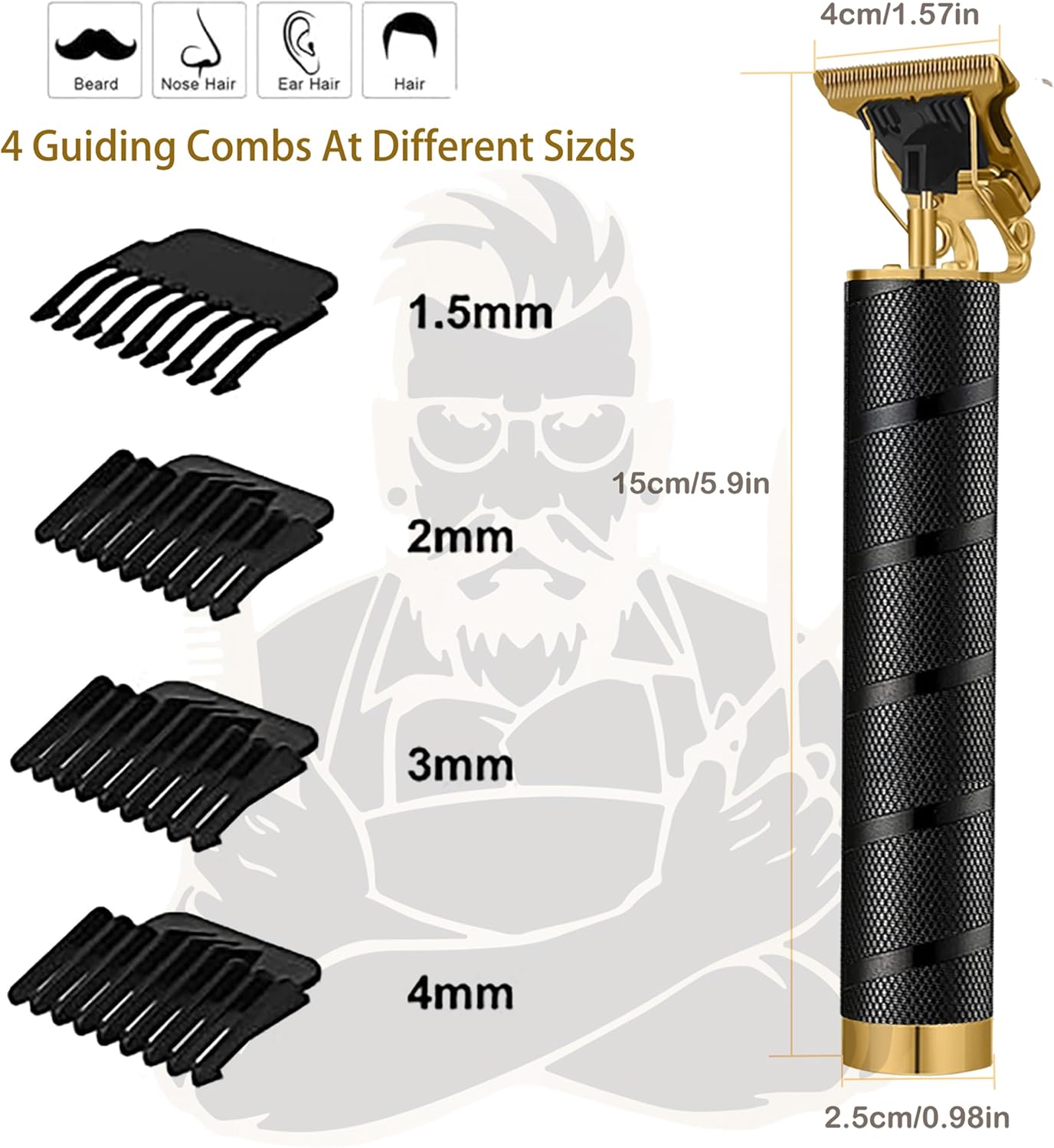 Hair Clippers Men, Cord/Cordless Beard Trimmer Men, Professional Hair Trimmers, Detailing and Outlining, Lightweight, Zero-Gap Adjustable, Compact T-Blades, Face Razor 5 81CCtGeJUTL. AC SL1500