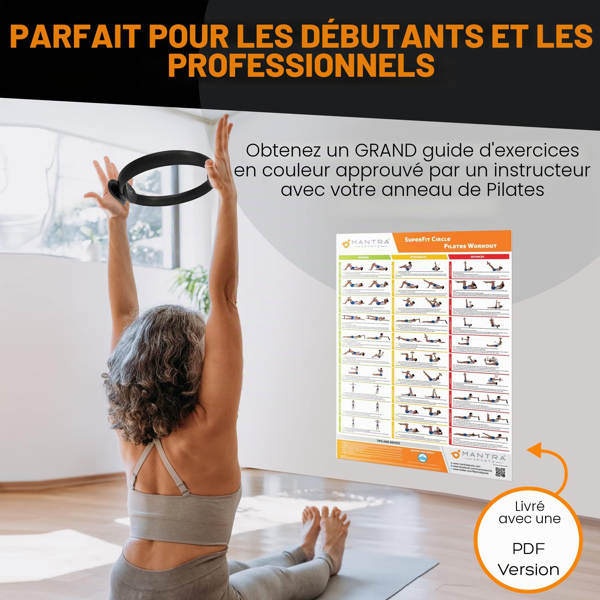Anneau Pilates Cercle Pilates, Pilates Accessoires Sport Femme Anneau Pelvien Appareil pour Muscler Le Périnée Femme, Ring Fit Appareils Musculation Jambes et Cuisses, Magic Circle Yoga Accessoires