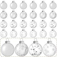12pcs Transparent Christmas Balls, 6 cm Diameter Plastic Ball, Transparent Acrylic Balls, Refillable Balls, Crafts Christmas Balls, Christmas Decoration Ball, Christmas Decorations