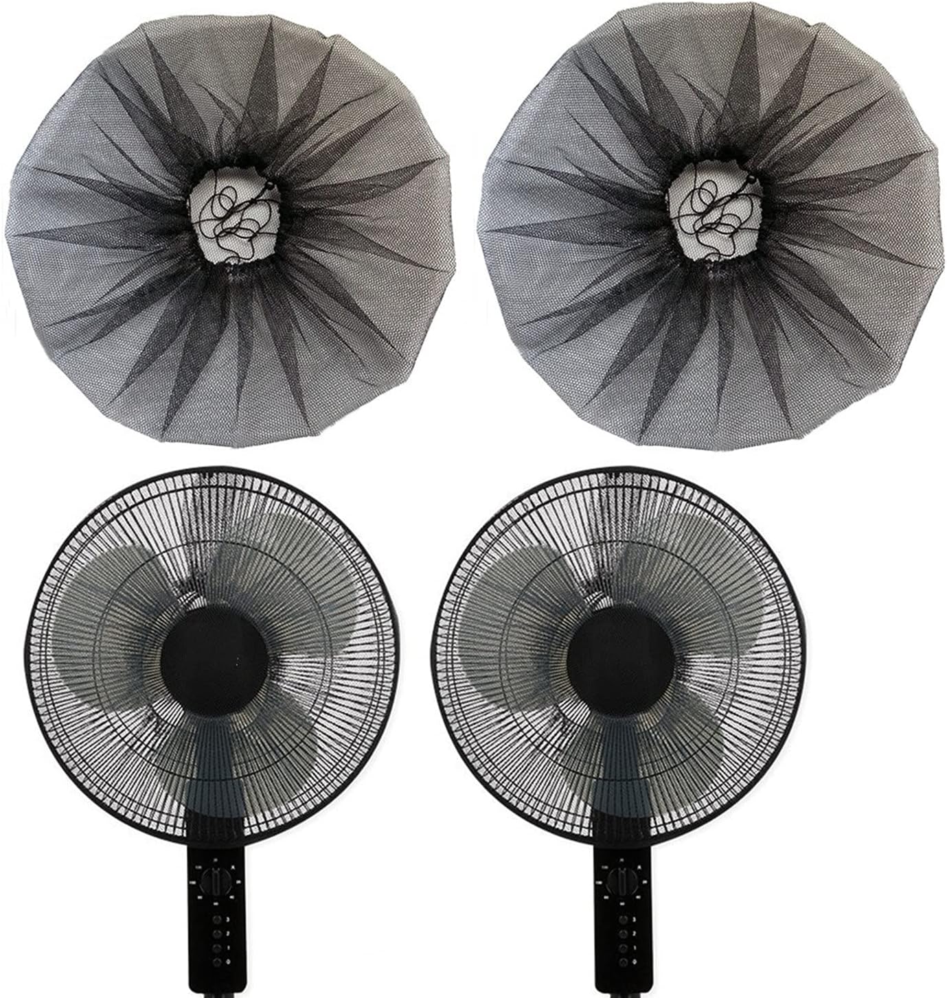2 Pack - 18" Fan Safety Protection Cover,Kid Children Baby Finger Protect Fan Net Guard,Washable Pedestal Fans Dustproof Covers,Summer Fans Safety Dust Covers,Perfect for Parents of Toddlers (Black)