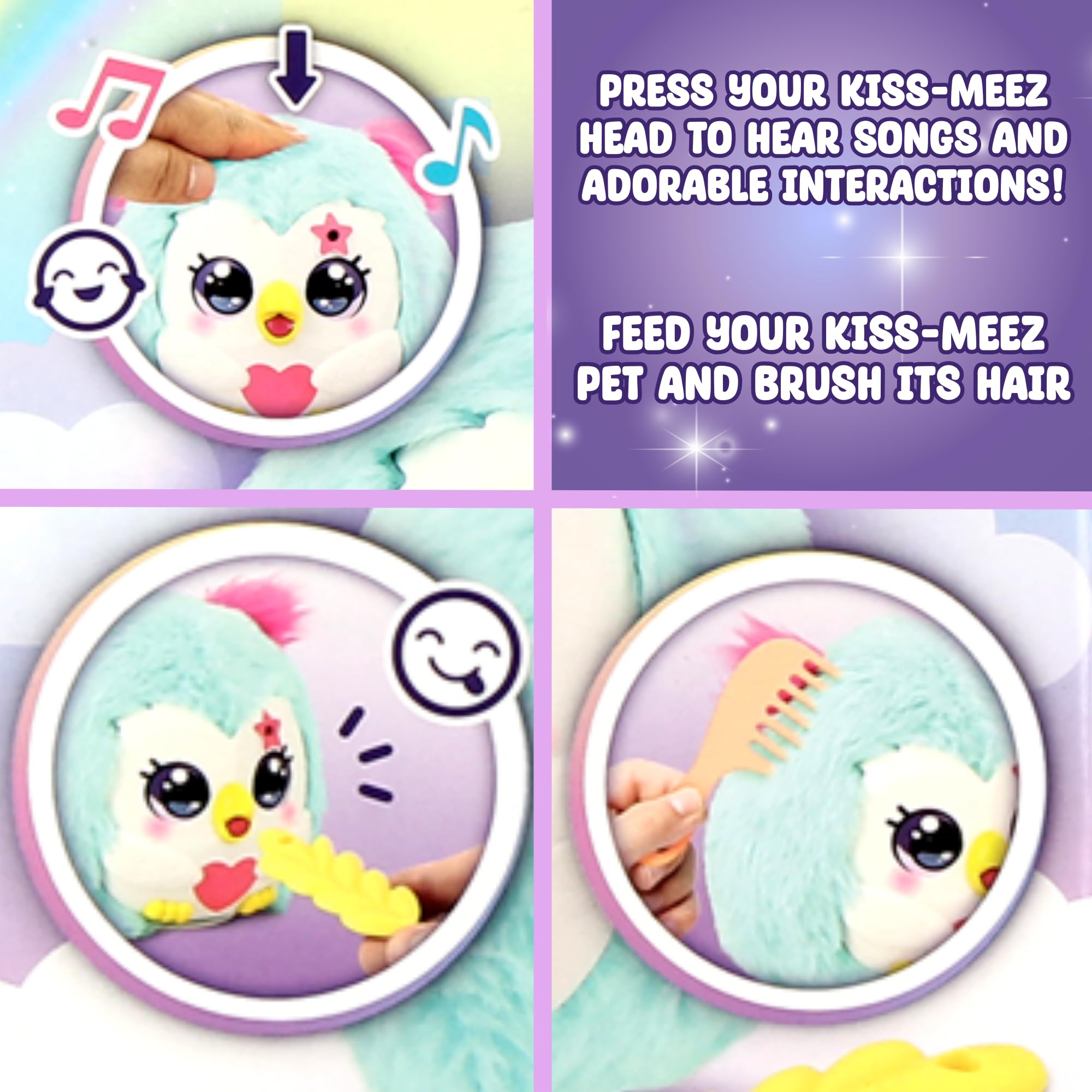 Funtasy Family Kiss-meez Owl, Electronic Kids Owl Toy, Cute Interactive Kissing Plush Pet with Adorable Collectible Friends - Image 4