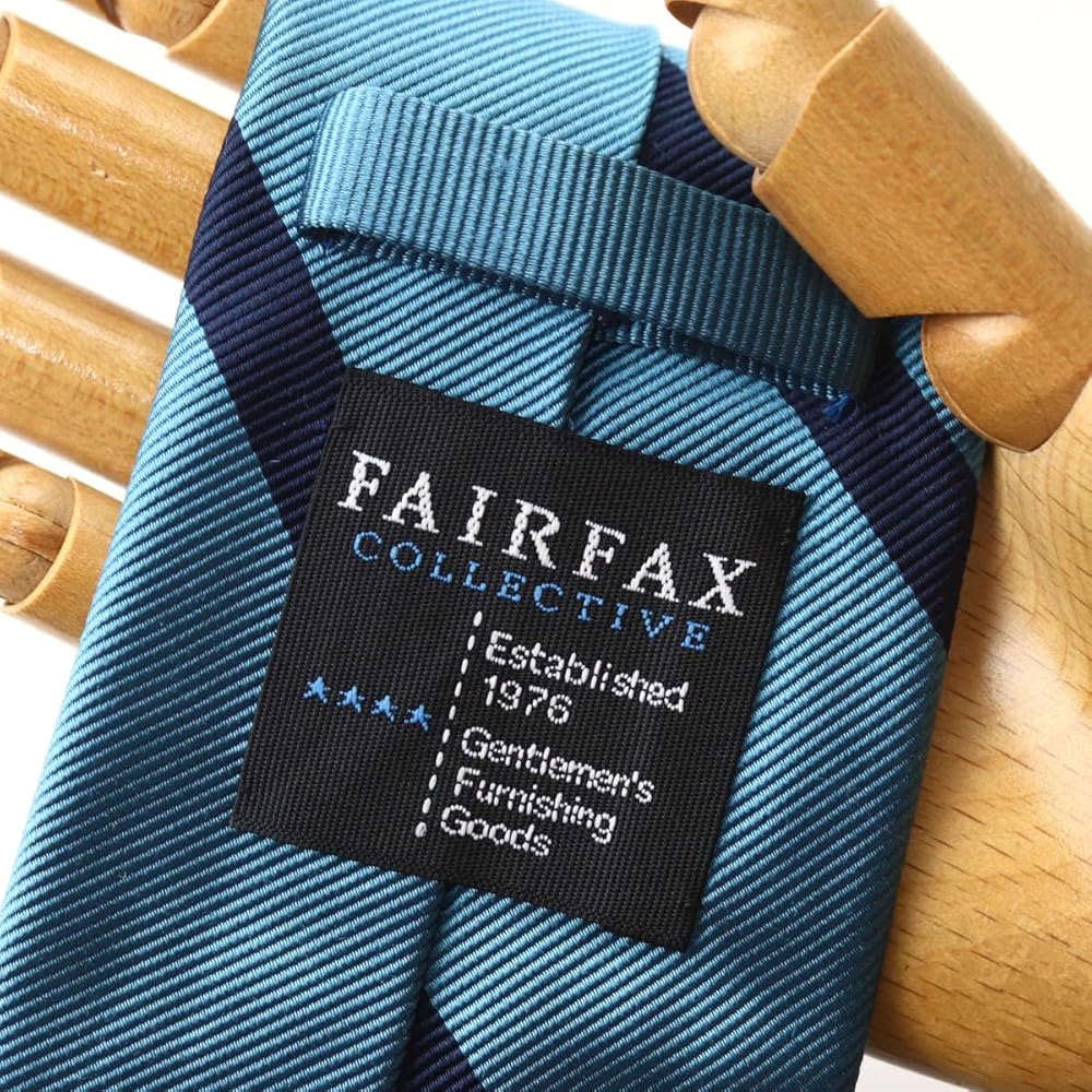 Amazon | [フェアファクス] ネクタイ プレーン ストライプ ブルー