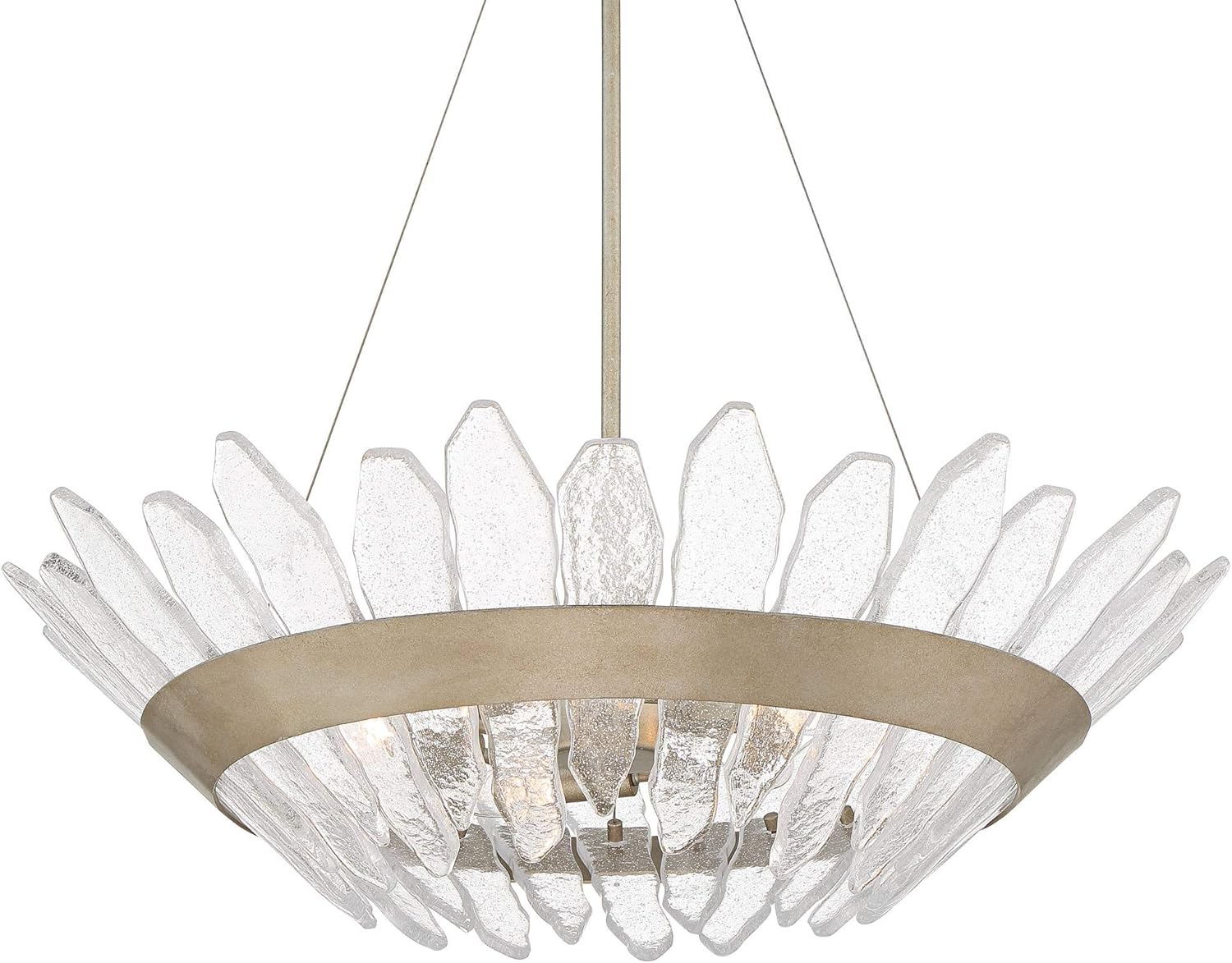 Stiffel Hartford Gray Iron Pendant Chandelier Lighting 29" Wide Modern Golden Specks Seedy Clear Glass 5-Light Fixture for Dining Room Living House Home Foyer Kitchen Island Entryway