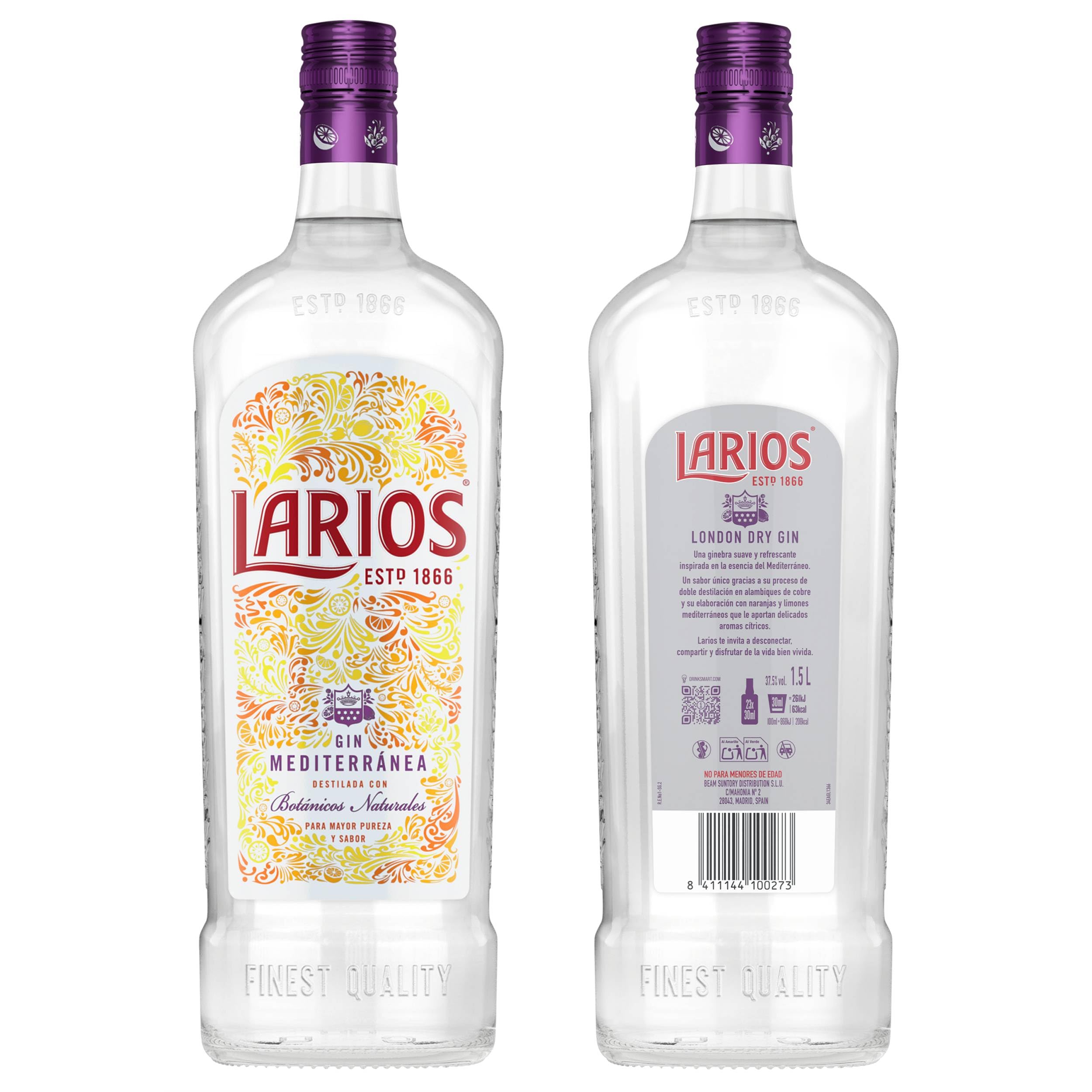 Larios Ginebra Mediterránea Dry Gin 1.5L
