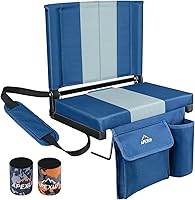 Vista 14 de APEXUP Asientos de estadio con soporte trasero, asiento portátil para gradas con bolsillo grande y soporte para tazas, silla ancha para estadio