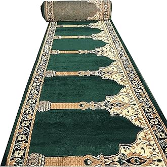 Carpet Mahal Washable Zanamaz Rolls for Prayer and Hall Size 4x15 feet Runner 0.5 inch Thickness (Multi)