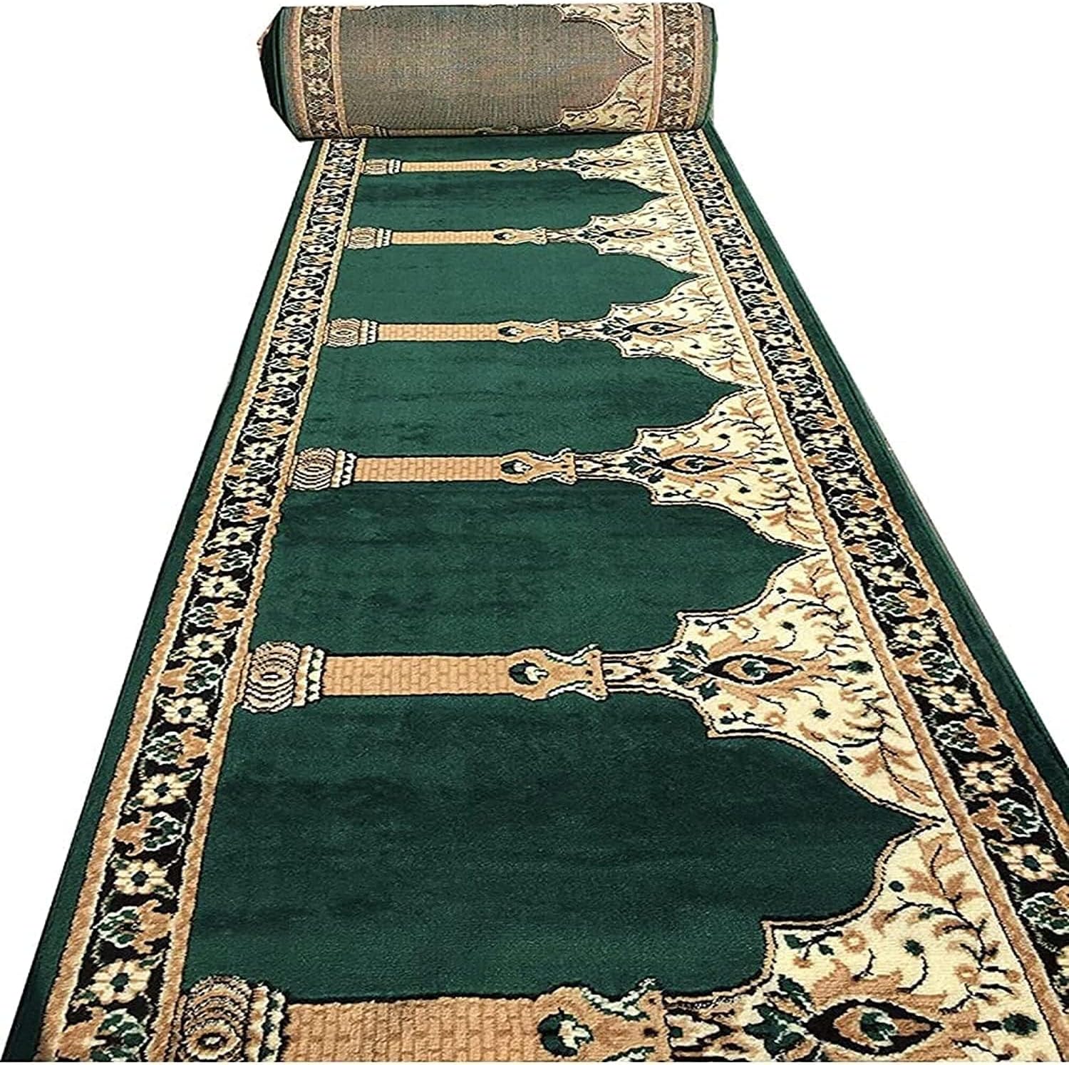 Carpet Mahal Washable Zanamaz Rolls for Prayer and Hall Size 4x15 feet Runner 0.5 inch Thickness (Multi)
