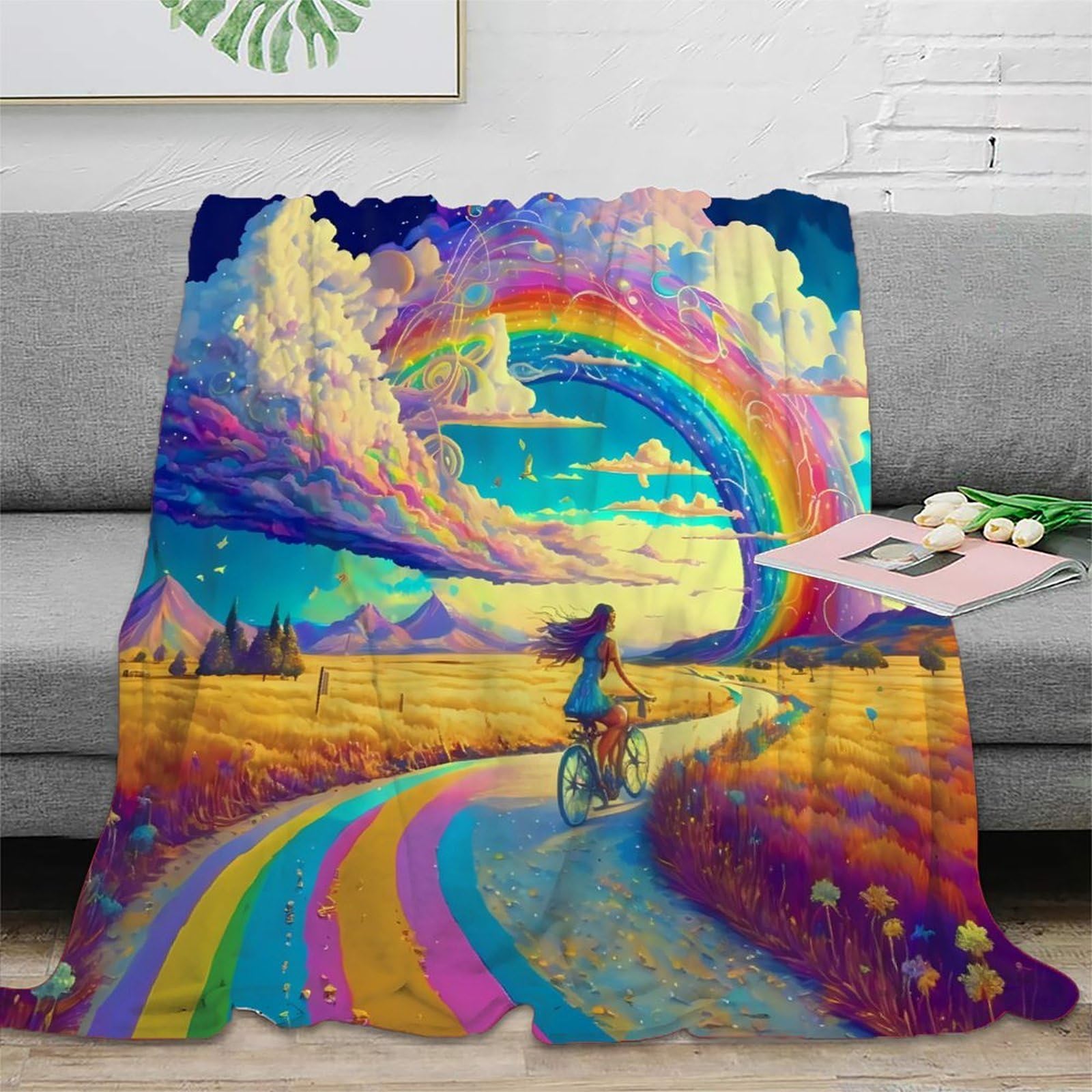 Couverture de camping multicolore 3D pour nuits sous la tente