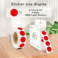Vista 175 de PARLAIM 6 Rolls 6000PCS 3/4" Round Circle Color-Code Dot Stickers, 6 Color Style Colorful Coding Label Sticker for Home Office Classroom