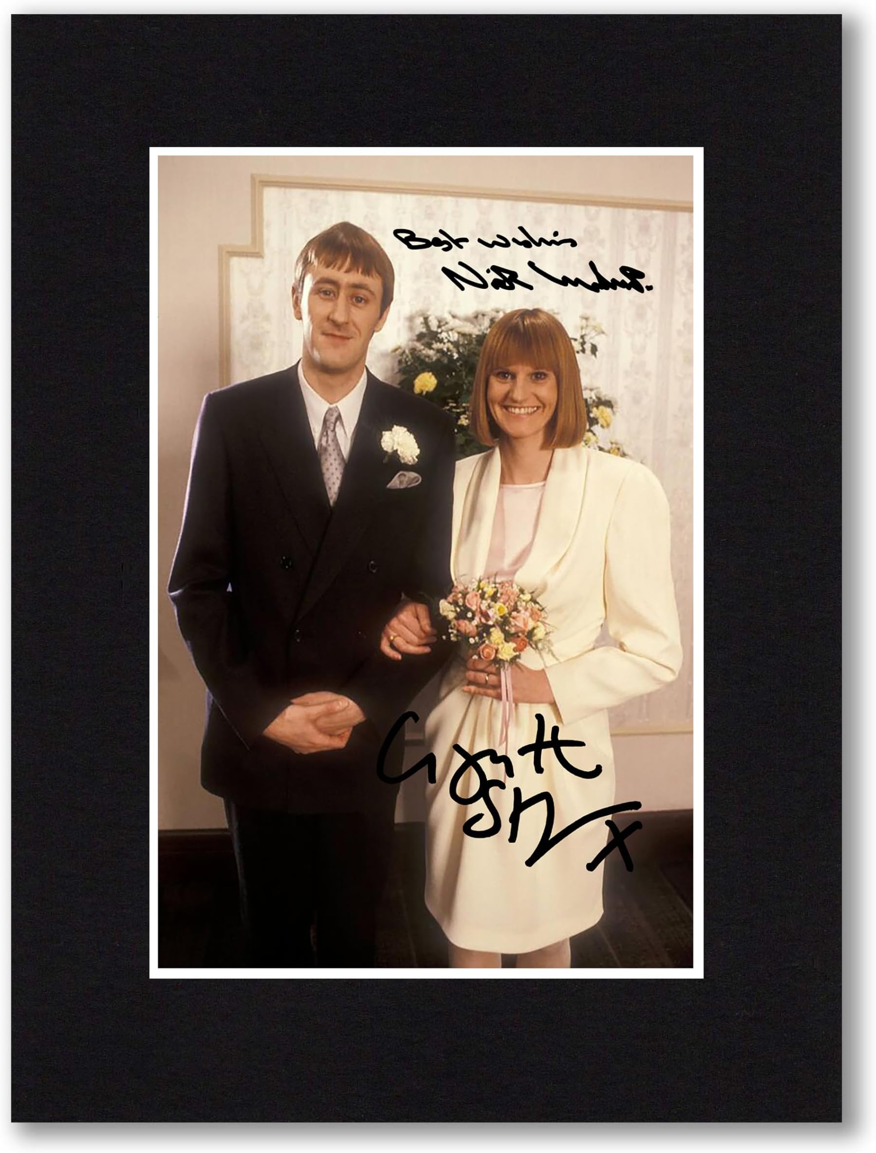 Nicholas Lyndhurst & Gwyneth Strong - Only Fools And Horses Signed 8x6 Inch Mounted Photo Print With Pre Printed Autograph That Would Make A Great Gift For Any Fan And Is Ready To Be Framed.
