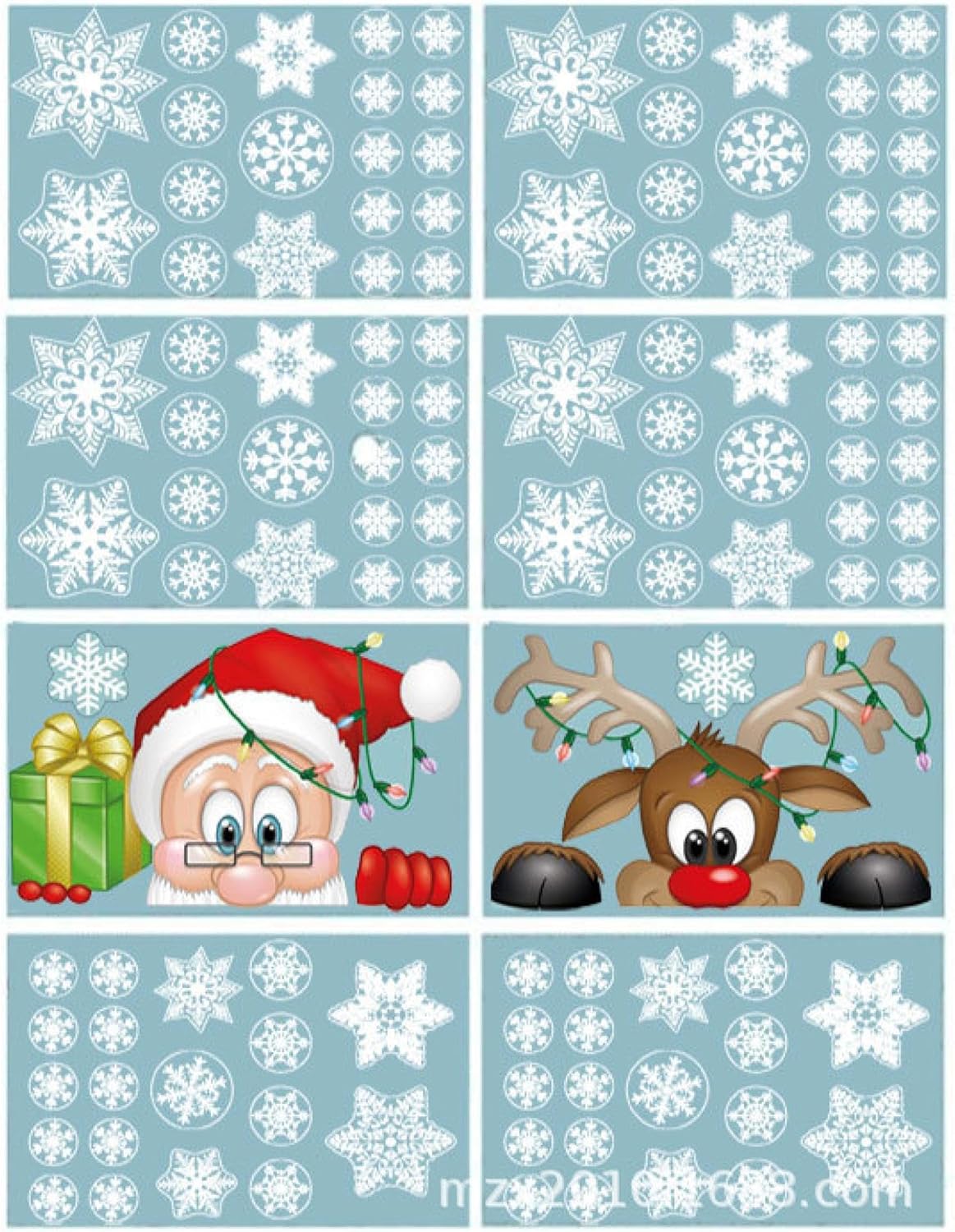 2024 New Christmas Snowflake Stickers Santa Claus Elk Snowman Static Stickers Christmas Window Stickers