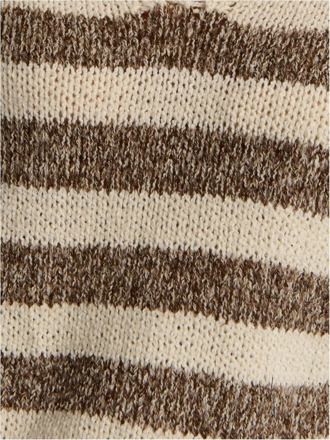 WDIRARA Women's Striped Sweaters Collared V Neck Pullover Knit Tops Knitwear - Image 5