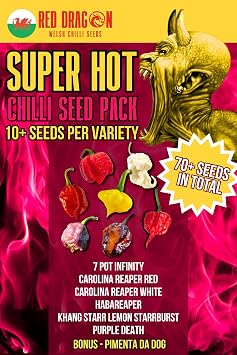 Super Hot Chilli Seed Variety Pack   7 Super Hot Pepper Variety Seeds Including The Carolina Reaper   70 Super Hot Seeds - Superhot Variety Pack 2