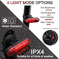 Vista 6 de Paquete de 2 luces traseras de bicicleta recargables USB-C para montar de noche, luces traseras de bicicleta, luces delanteras y traseras