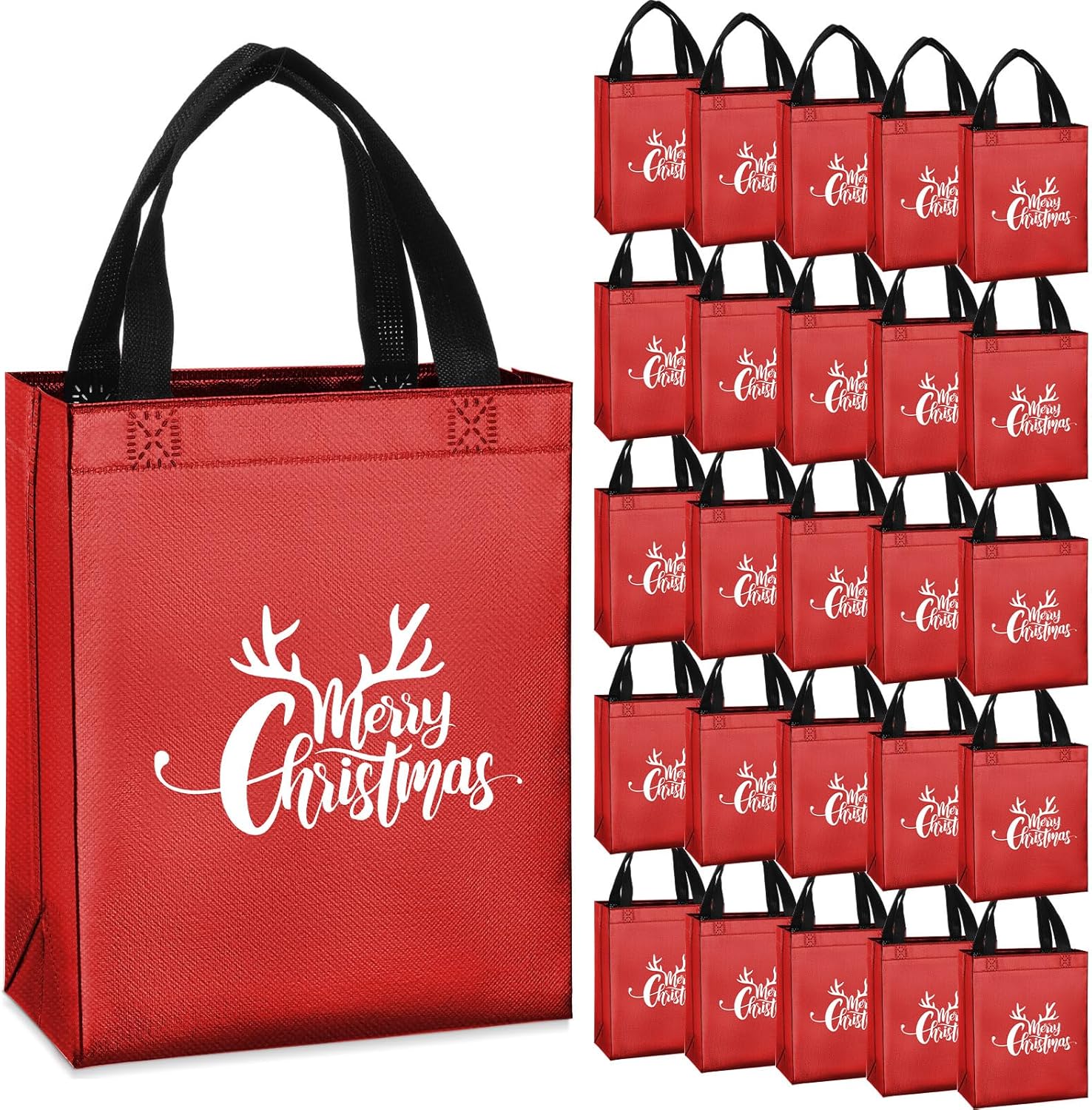 Abbylike 36 Pcs Christmas Gift Bags Reusable Christmas Bags with Handles Christmas
