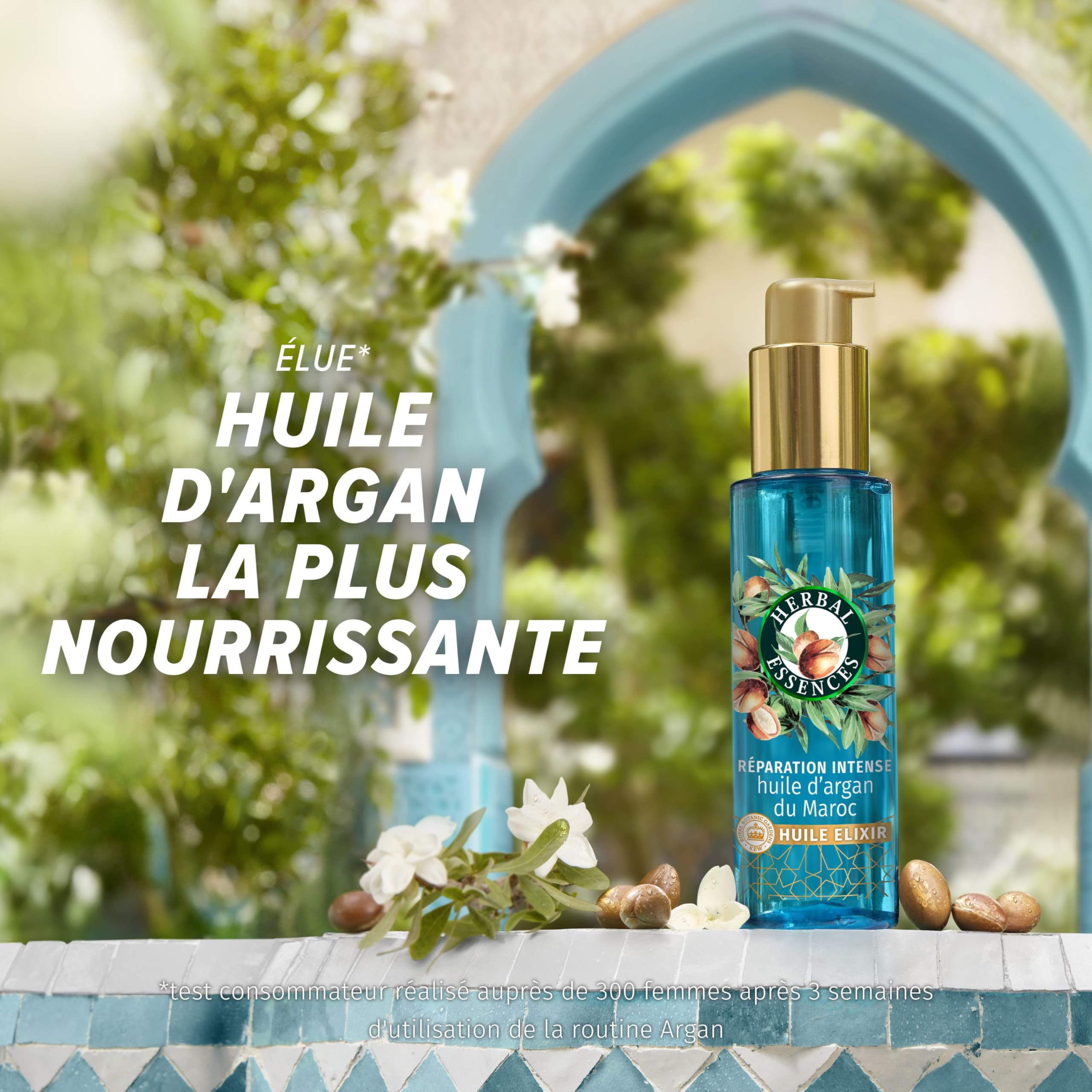 Herbal Essences Huile Élixir Réparation Intense Huile D'Argan Du Maroc 95ml Pour Cheveux Lisses Et Brillants. Pénètre Profondément Pour Nourrir, Renforcer Et Réparer. Formule Légère Et Végane