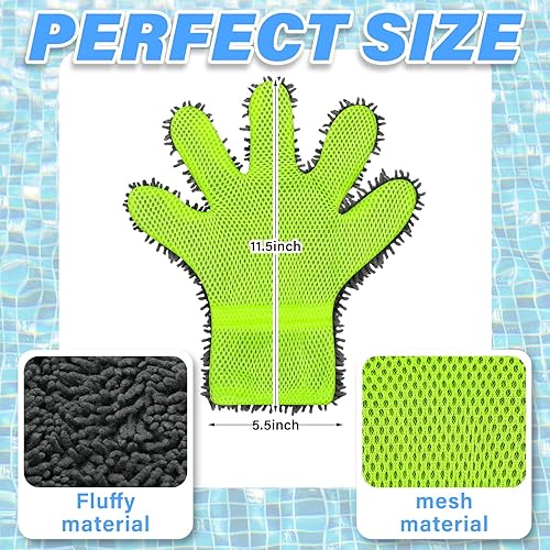 Miniatura 2 de Hushee 2 guantes de limpieza de piscina, guantes de limpieza para spa, piscina, guantes de bañera de hidromasaje, manoplas para manchas y suciedad