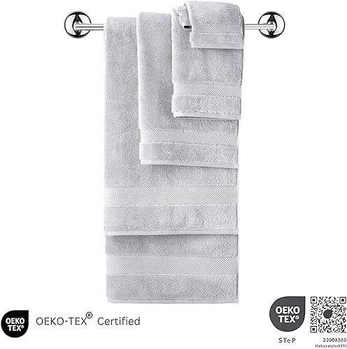 Miniatura 10 de Classic Turkish Towels - Juego de 6 toallas de baño de felpa de lujo, suaves y cómodas, hechas con 100% algodón turco (aguamarina)