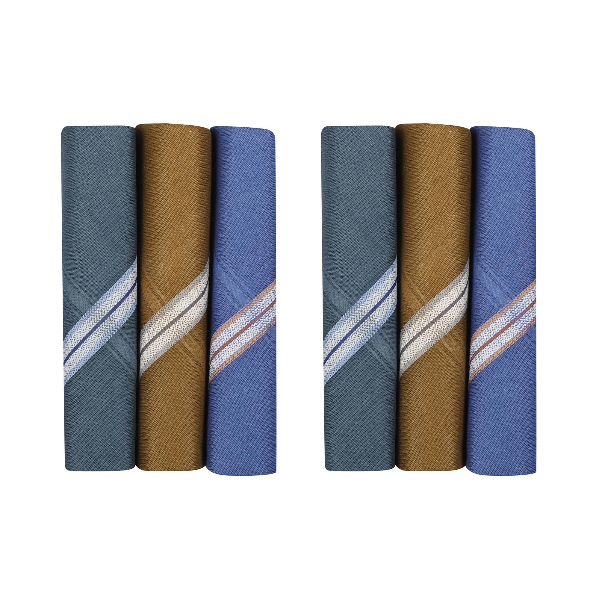 wyse Men's Woven Cotton Hankies | Soft Fabric | Edge Stitch | Moisture Absorbent | Dark Colours-picture-10