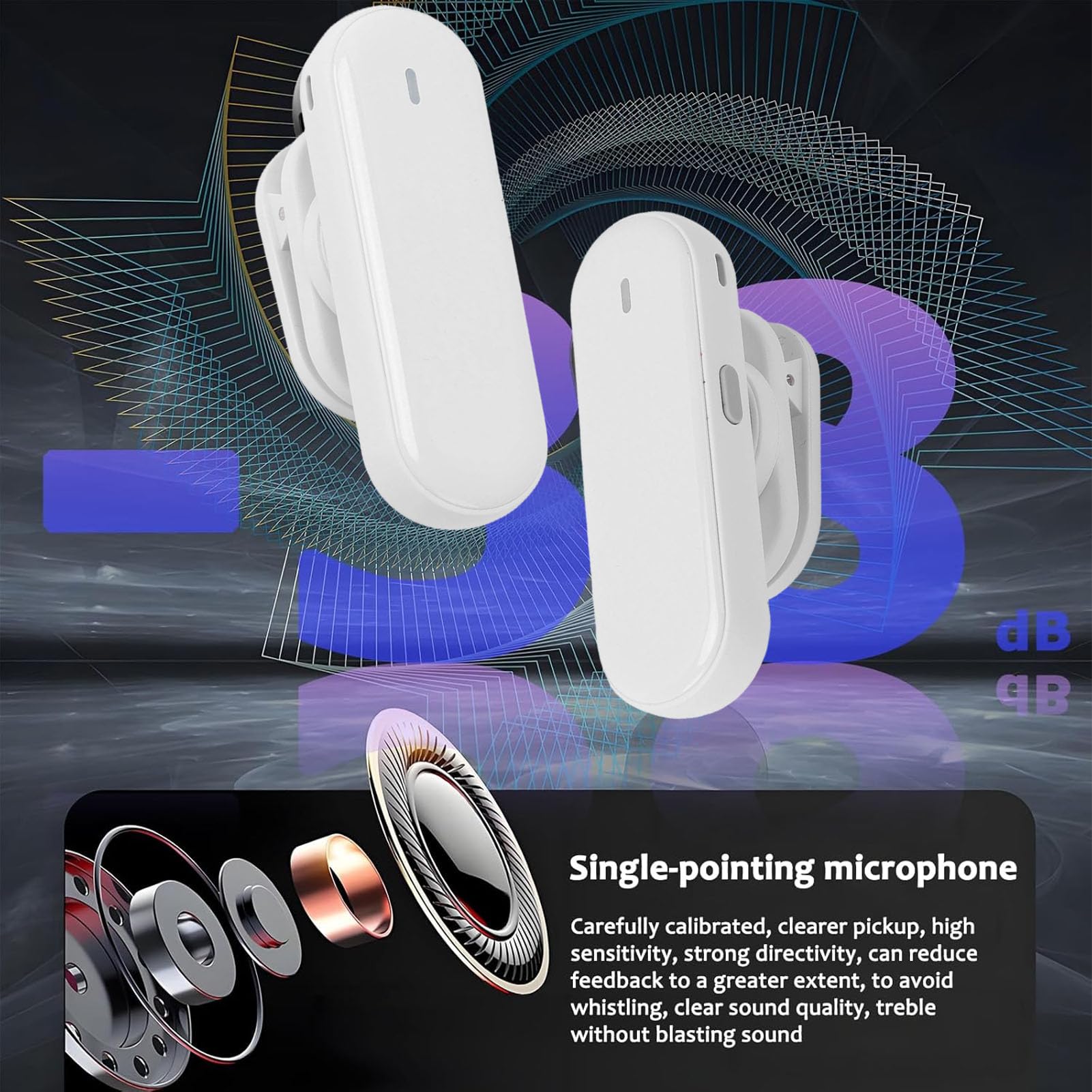 Bewinner Amplificatore Vocale Wireless da 15 W con Doppi Microfoni Lavalier Magnetici, Altoparlante Portatile Bluetooth 5.4 con Riduzione del Rumore, PA Ricaricabile 25 Ore per la (WHITE)