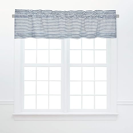 C&F Home Ticking Stripe Navy Window Treatment Curtain Valance Modern  Farmhouse Style Cotton Curtains for Window Living Dining Bedroom Bathroom  Kitchen ...