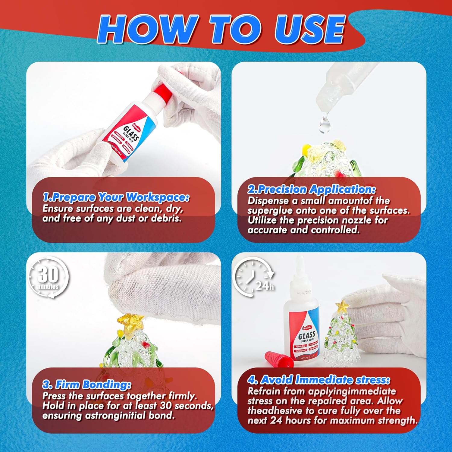 Glass Glue, 35gx2 Pack Ultra Strong - Waterproof & Clear & Fast Bonding Adhesive for Glass Repair, Mirror Repair, Jewelry, Art, Crystal