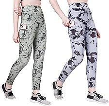 Workout Printed Tights Pants|Legging with Side Pocket | High Waist Activewear for Women and Girls|Gym Yoga Running Cycling Pants